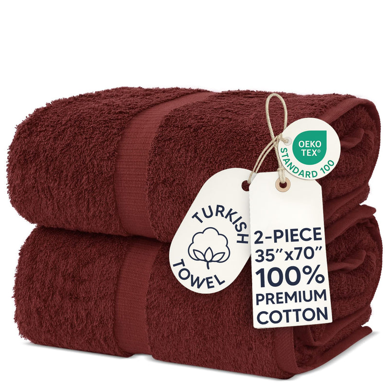 Chakir Turkish Linens, 100% Cotton Premium Quality Turkish Bath Sheets (35''x70'' Large Bath Sheet Towels - Cranberry) Cranberry 35''x70'' Large