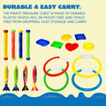 JOYIN 18Pcs Diving Pool Toys for Kids, Swimming Pool Toy with Storage Bag Includes 4 Pool Rings, 4 Diving Sticks, 4 Bandits, 6 Treasures