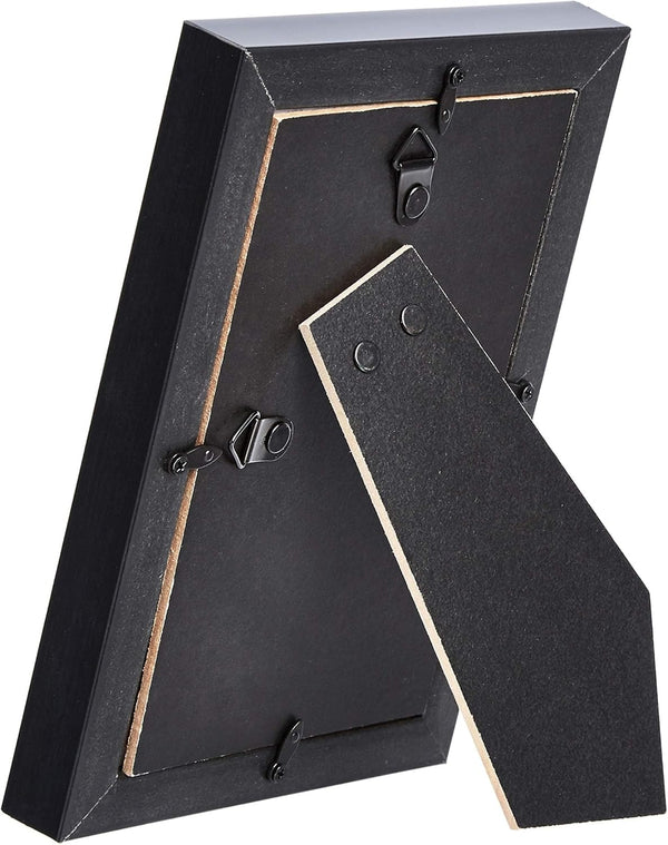 Amazon Basics Rectangular Photo Picture Frame, 6 X 4 Inches, Pack of 5, Black