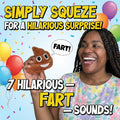 Funny Plush Poop Toy with 7 Fart Sounds - Hilarious Farting Poop Stuffy for Kids & Teens - Great As A Dog Toy with Soft Squishy Build - Fun Gag