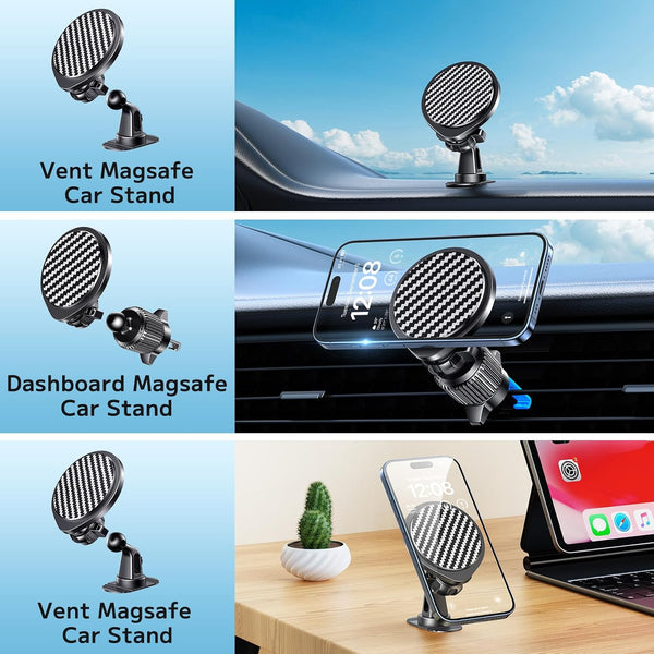 for Magsafe Car Mount [Strong Magnets] Magnetic Phone Holder for Car Vent Dashboard [Hands Free] Cell Phone Holder Car Mount for iPhone 15 14 13