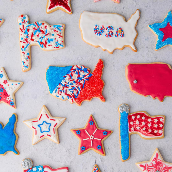 Sweets Indeed 4th of July Sprinkles 6 Cell Jar – Patriotic Nonpareils, Star Sprinkles, Jimmies and Sanding Sugar for Baking & Decorating Cupcakes,