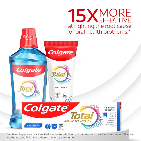Colgate Total Whitening Toothpaste, Mint Toothpaste, 5.1 Oz Tube, 2 Pack
