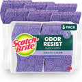 Scotch-Brite Odor Resist Non-Scratch Scrub Sponge, Dishwasher-Safe Kitchen Sponges That Resist Bacterial Odors, Multipurpose Dish Sponge for