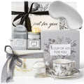 Get Well Soon Gift Baskets for Women | Feel Better Self Care Package, Thinking of You Sympathy, After Surgery, Unique Luxury Gift Set, Monochrome