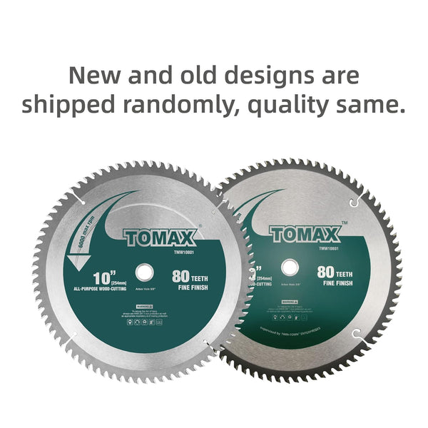 TOMAX 10-Inch 80 Tooth ATB Fine Finish Saw Blade with 5/8-Inch Arbor 10" 80T