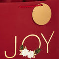 Hallmark 13" Large Christmas Gift Bag Assortment with Tissue Paper (3 Bags: "Merry Christmas" Wreath, Gold Joy, Snowy Red Barn) Red, White, Gold