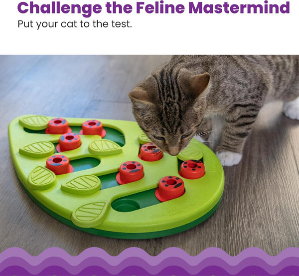 Catstages Nina Ottosson Buggin’ Out Puzzle & Play Cat Puzzle Feeder – Interactive Treat Game for Indoor Cats, Level 2 Slow Feeder Enrichment Toy,