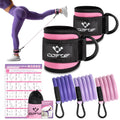 COFOF Ankle Resistance Bands w/ Cuffs, Ankle Bands for Working Out, Ankle Band Cuff for Kickbacks Hip, Leg Glute Exercise Equipment w/ Training