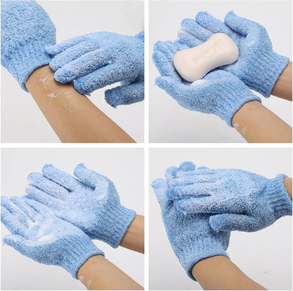 BTYMS 24 Pcs Shower Exfoliating Gloves Hand Exfoliating Glove Body Scrubber Loofah Washing Gloves for Shower, Spa, Massage and Body Scrubs, Dead