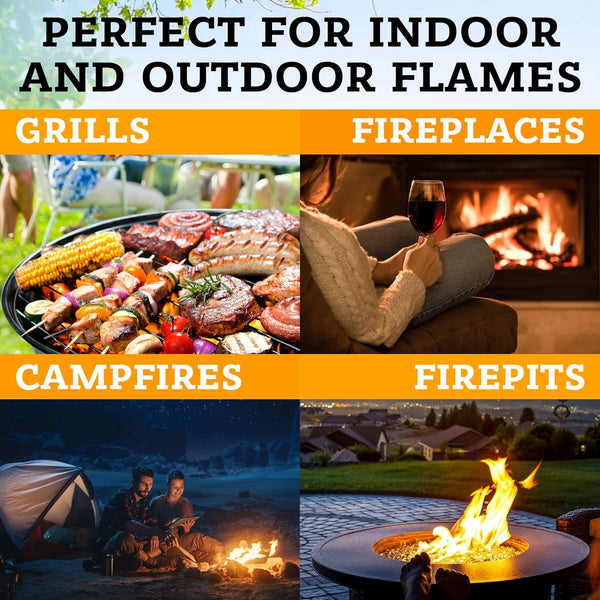 Fire Starter - Natural Pine Fire Starters for Fireplace, Campfires, Grill, Wood & Pellet Stove, Chimney, Fire Pit, BBQ, Smoker - 60 Pack W/10 Min