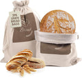 Linen Bread Bags for Homemade Bread â Easy to Clean Large Reusable Cloth Bags for Sourdough, Sandwich & Loaf Storage, Bpa-Free Linen Bag with