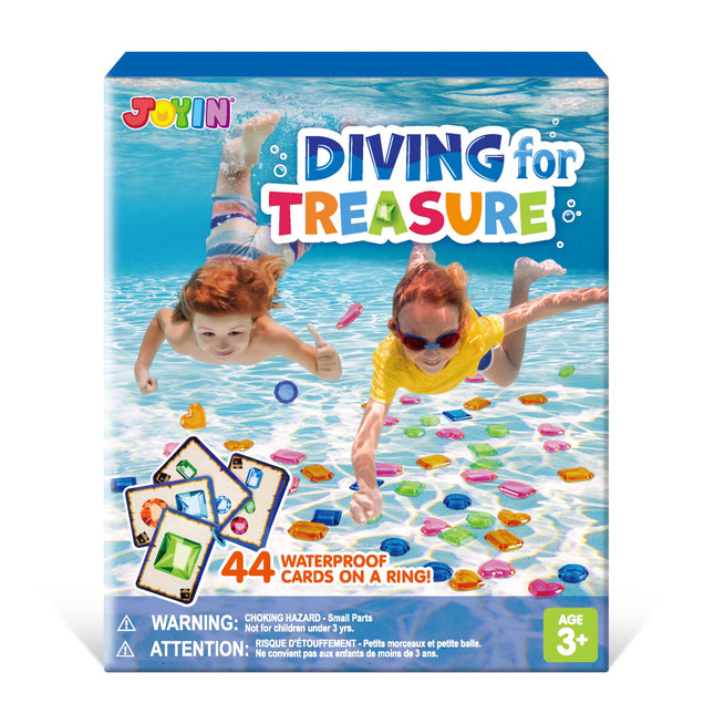 JOYIN 4-In-1 Diving Pool Toys,Underwater Seek and Find Gems Game Set Waterproof,