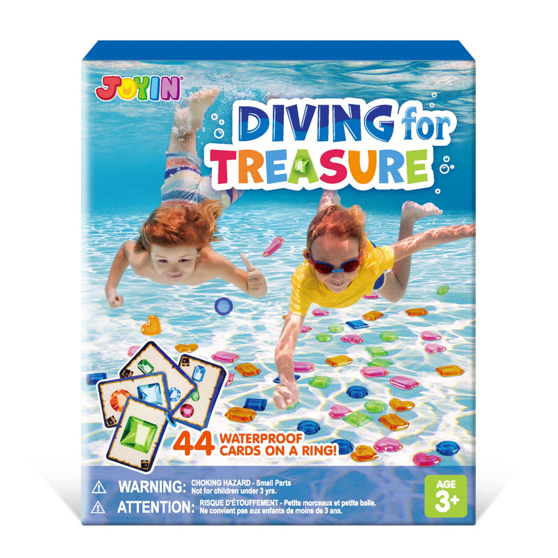 JOYIN 4-In-1 Diving Pool Toys,Underwater Seek and Find Gems Game Set Waterproof,Swiming Pool Toys for Kids with Mesh Bag, Water Gifts for Summer