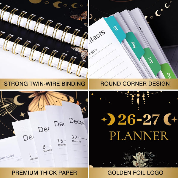 Planner 2025-2026 - Academic Planner 2025-2026 Daily Weekly and Monthly, July 2025 - June 2026, 8.5" X 11", Colorful Tabs, Back Pocket, Perfect