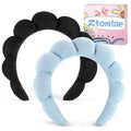 Ztomine Face Wash Headband, Set of 2 - Terry Cloth Spa Headbands for Washing Face or Facial, Puffy Makeup Headbands for Skincare, Mask, Hair