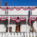 6 PCS 4th of July Decorations Outdoor, 1.5 x 3 FT American Flag Banner, Patriotic Bunting USA Pleated Fan Flags US Half Fan Flag Independence Day