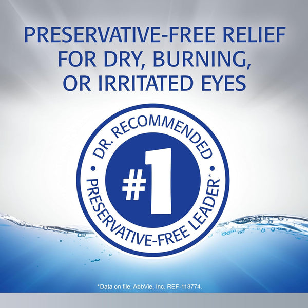 REFRESH OPTIVE Advanced PF Lubricant Eye Drops Preservative-Free Artificial Tears, 0.01 fl oz (0.4 mL), 30 Single-Use Containers