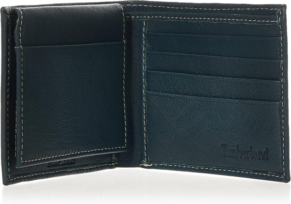 Timberland Men'S Leather Wallet with Attached Flip Pocket, Navy (Blix), One Size
