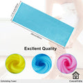 Exfoliating Washcloth Back Scrubber, Blue, 3 Pack | Japanese Beauty Washcloth, Back Scrubber for Daily Use, Textured Poly Nylon Body,