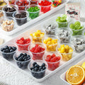 AOZITA 100 Sets - 4 oz Portion Cups With Lids, Jello Shot Cups, Small Plastic Containers, Airtight and Stackable Souffle Cups 4.0 fluid_ounces 100