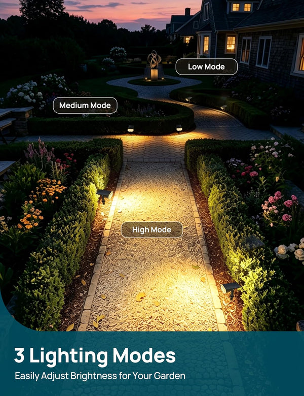 Linkind Starray Solar Spot Lights Outdoor, IP67 Waterproof Dusk-To-Dawn Landscape Spotlights, 3 Modes Solar Lights Outdoor for Garden, Yard,