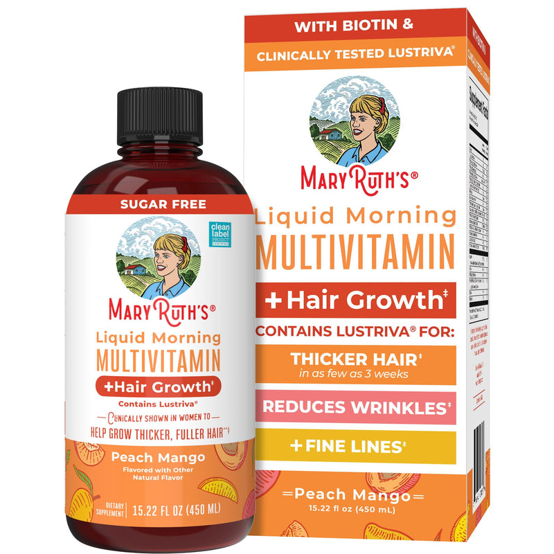 Maryruth'S Liquid Multivitamin + Hair Growth | Biotin 10000Mcg | Lustriva Hair Growth Supplement | Clinically Tested in Women for Thicker Hair &