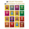 Twinings Black Tea Bag Sampler Assortment, Variety Pack (16 Count) 16 Different Flavors for Tea Lovers: Her, Him, Women, Men, Couples, Family,