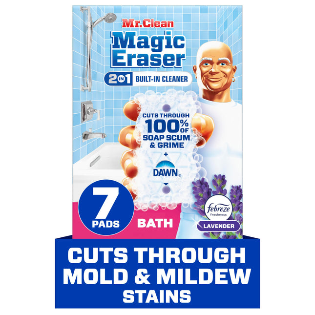 Mr. Clean Magic Eraser Sponge, Bathroom Cleaner, Soap Scum Shower & Tub Cleaner,