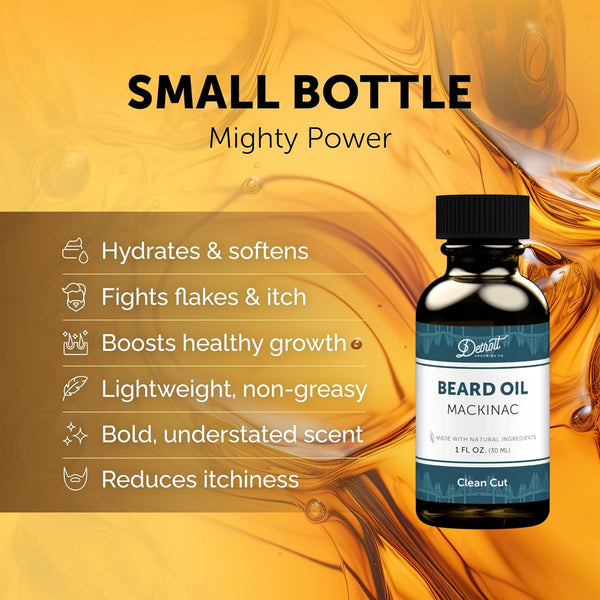 Detroit Grooming Beard Oil | Hydrating & Nourishing Formula Ã¢ÂÂ¢ Mackinac Scent (1 Oz)