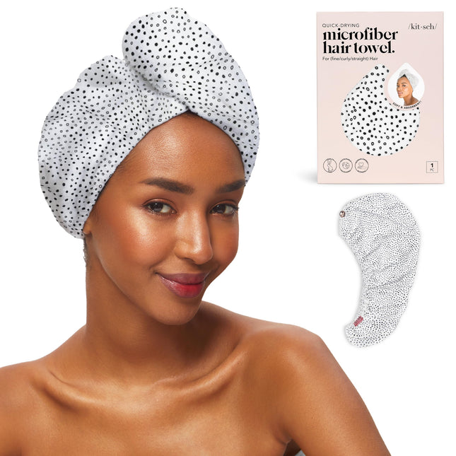 Kitsch Microfiber Hair Towel Wrap for Women - Microfiber Towel, Super Absorbent, Quick Dry, Anti-Frizz - for Long and Sh