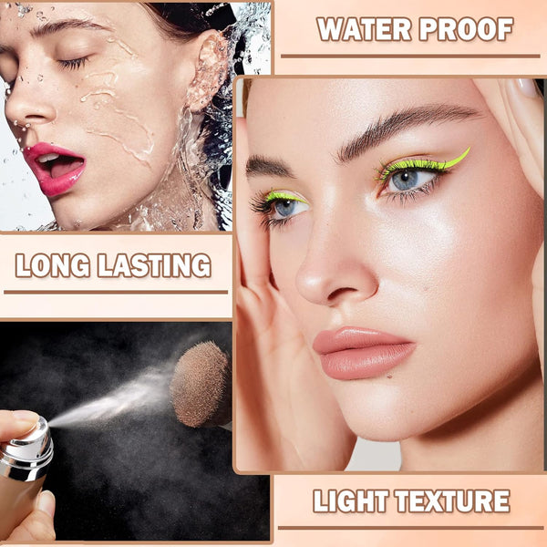 Flawless Airbrush Foundation High Coverage Foundation Smooth Creamy Matte Spray Foundation Makeup Kit for Mature Skin with Natural Nude Finish