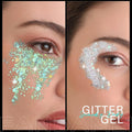 FANDAMEI Face Glitter, Body Glitter for Women, 2PCS 8 Colors Glitter Gel for Face, Hair Glitter for Kids, Fairy Rave Mermaid Makeup pink/red/light