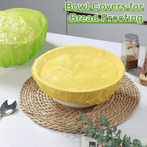 Mwellewm Bowl Covers Plastic Elastic Wrap for Food Storage Reusable Food Covers Saran Wrap Fresh Keeping Stretch Bags Bowl Covers for Bread
