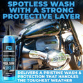 Flowgenix™ Waterless Car Wash Spray - Grand Finale - Motorcycle Cleaner & Car Wax Polish (8 oz) - Ceramic Coating - Incl. 2 Microfiber Towels -