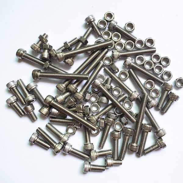 M5 Hex Socket Head Cap Bolts Nuts Screws Assortment Set 304 Stainless Steel Allen Socket Drive Machine Screws (M5 Assortment Kit)