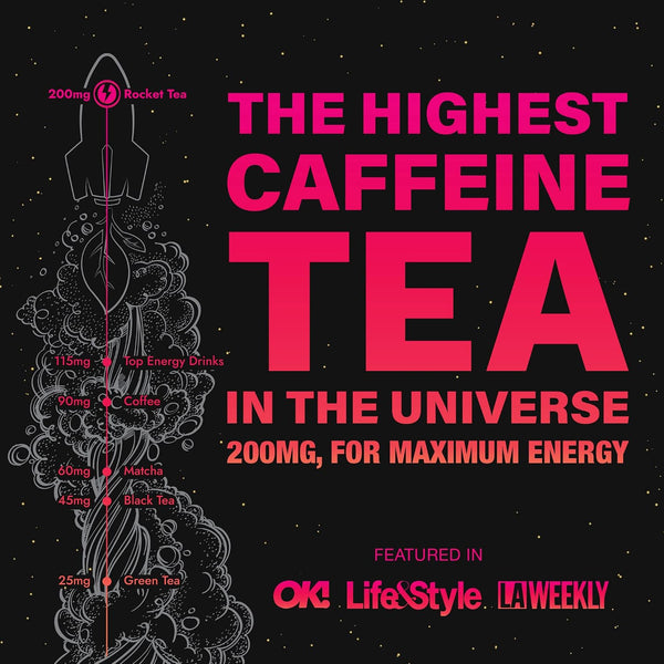 High Caffeine Tea - Highly Caffeinated Passion Fruit Black Tea - Natural Blend, High Energy Tea, Coffee Alternative With 200mg Caffeine, Herbal