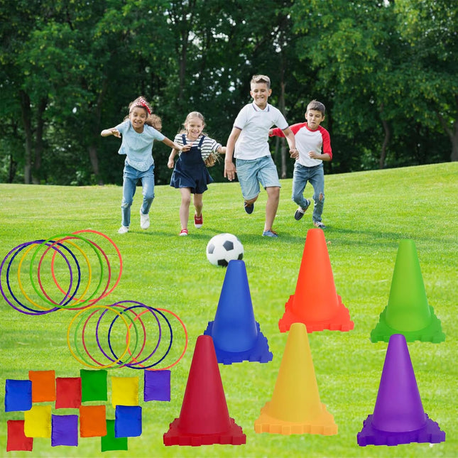 Outdoor Toys for Kids Ages 4-8 Bead Bags Tossing Rings Games Ring Toss Party Car