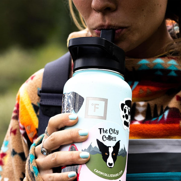 IRON °FLASK 32 oz Wide Mouth Water Bottle with 3 Lids | Insulated Stainless Steel Sports Water Bottle with 3 Leakproof Lids - BPA Free, Cold 24