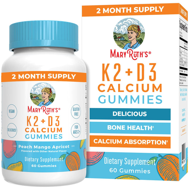 Maryruth Organics Calcium with Vitamin D & Vitamin K2, 2 Month Supply, Calcium S