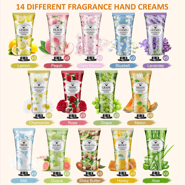 VESPRO 126 Pack Mothers Day Gifts Hand Cream Set for Women, Bulk Hand Lotion Tra