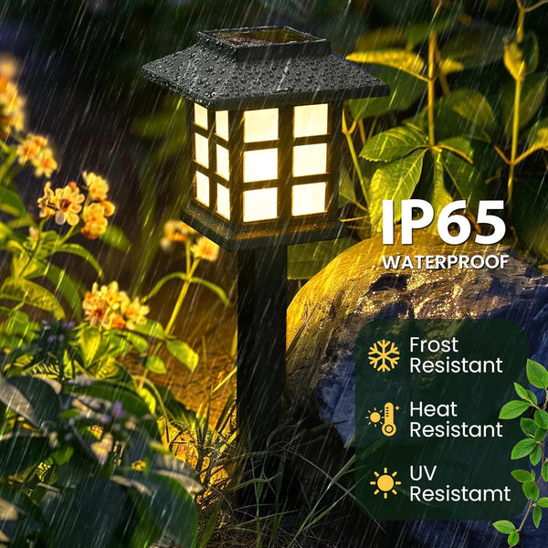 GIGALUMI Solar Outdoor Lights,12 Pack LED Solar Lights Outdoor Waterproof, Solar Walkway Lights Maintain 10 Hours of Lighting for Your Garden,