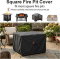 Sheechung Gas Fire Pit Cover Square-Premium Patio Outdoor Cover Heavy Duty Fabric with PVC Coating,100% Waterproof,Anti-Crack,Fits for