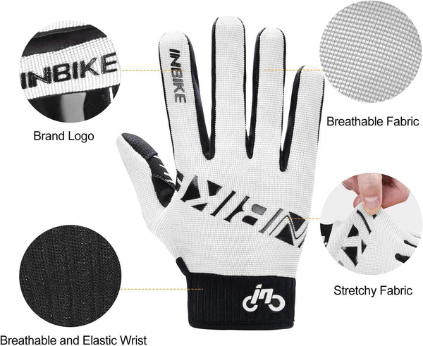 INBIKE Cycling Gloves for Men/Women Bike Gloves with Touchscreen-Padded Anti-Slip Mountain Biking MTB Bicycle Gloves for
