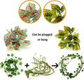 Reptile Plants, Terrarium Hanging Plant Vines Artificial Leaves Reptile Hide, Leopard Gecko Tank Accessories, Terrarium Decorations for Bearded