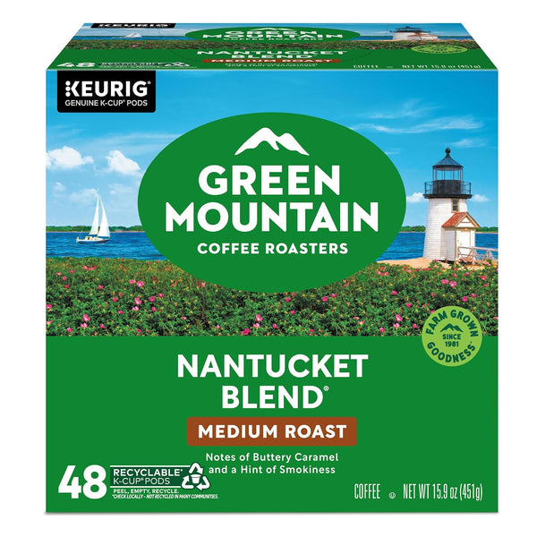 Green Mountain Coffee Roasters Nantucket Blend, Single-Serve Keurig K-Cup Pods, Medium Roast Coffee Pods, 48 Count Nantucket Blend 48 Count (Pack