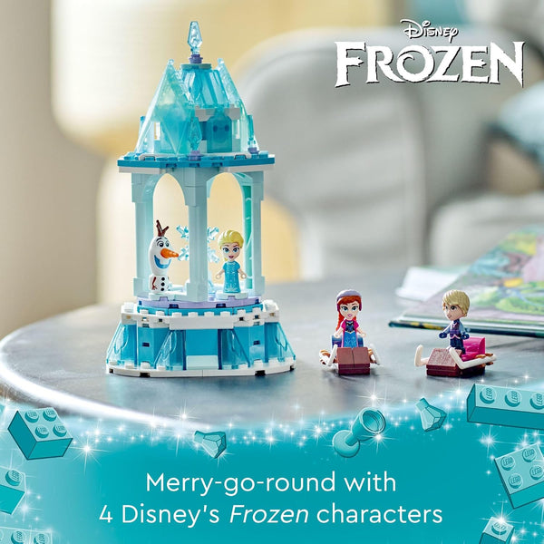 LEGO Disney Frozen Anna and Elsa’s Magical Carousel 43218 Ice Palace Building Toy Set with Disney Princess Elsa, Anna and Olaf, Great Birthday
