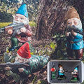 Garden Gnomes, 4.5inch Gnome Statues, Military Gnome with Gun, Funny Army Gnomes Decorations for Yard, Indoor Outdoor Halloween Christmas