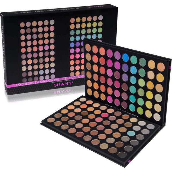 SHANY Ultimate Fusion - 120 Color Highly Pigmented Makeup Palette Long Lasting Blendable Natural Colors Eye Shadow Palette Natural Nude and Neon