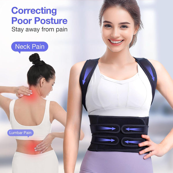 Posture Corrector for Women and Men, Full Back Brace Support, FSA&HSA Eligible, Adjustable Shoulder Straightener for Improving Back Posture,